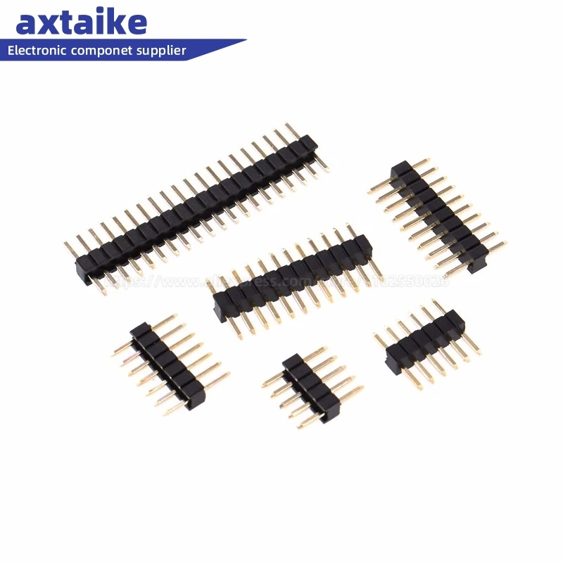 50PCS 1*2-50P 1.27mm Single Row Male PCB Board Pin Header Connector Strip Pinheader 2p 3p 4p 5p 6p 7p 8p 10p 12p 15p 20p 50Pin