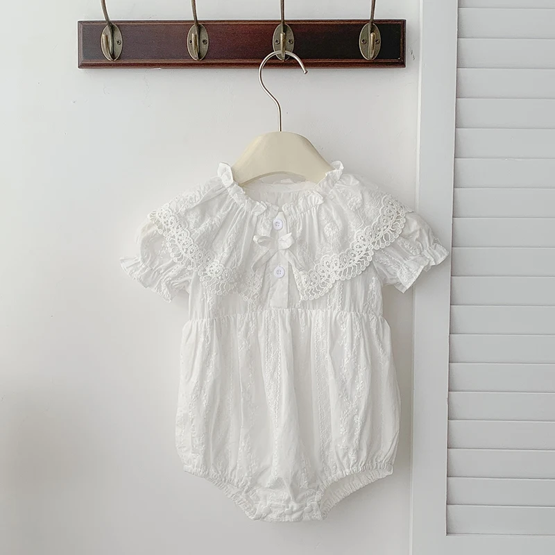 Gaun Adik Baru Musim Panas 2025 Gaun Putri Anak Gaun Renda Pesta Anak Perempuan 2-6 Tahun Baju Monyet Bayi Perempuan Bordir Katun Adik