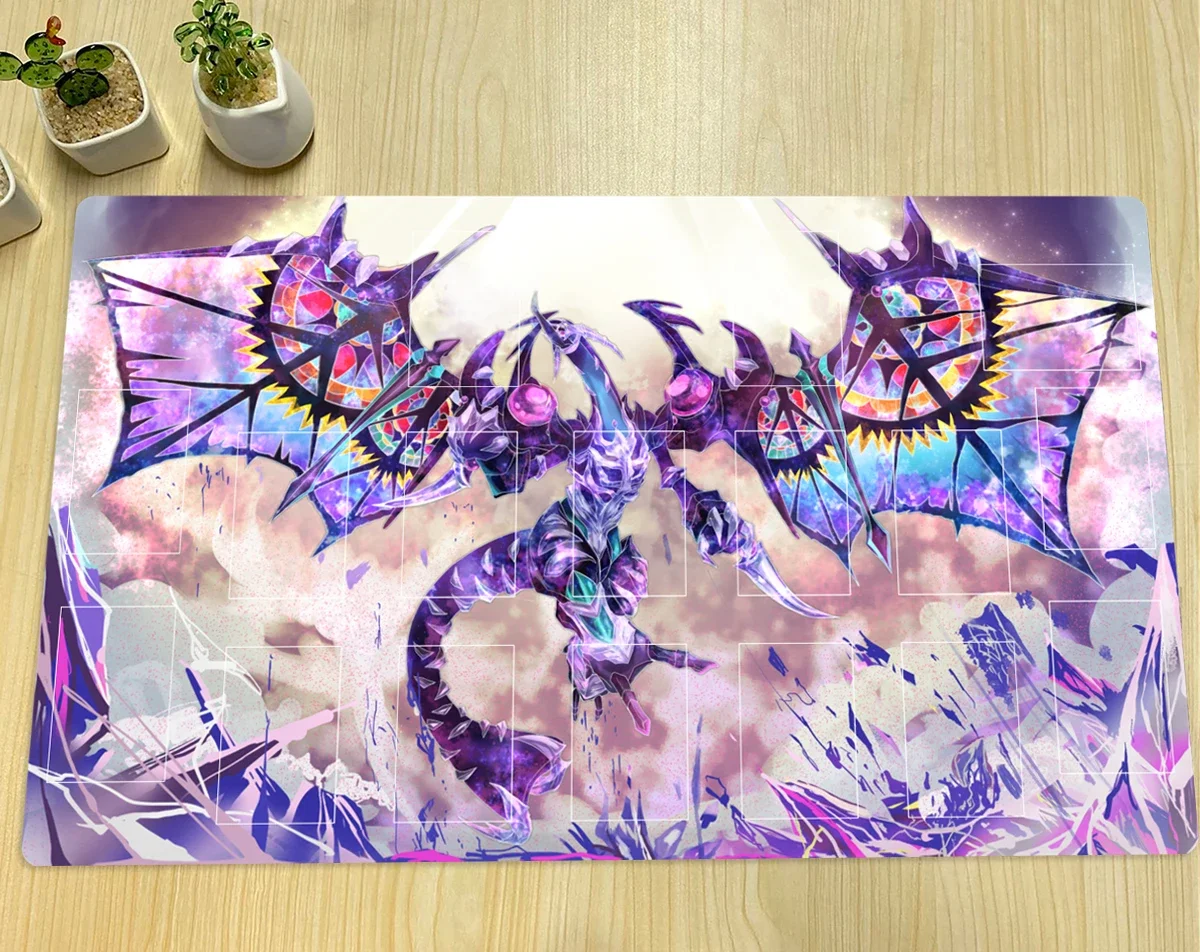 YuGiOh ARC-V Playmat Dark Requiem Xyz Dragon TCG CCG بطاقة التداول لعبة حصيرة أنيمي ماوس الوسادة المطاط حصيرة مكتبية منطقة حقيبة مجانية 60x35cm