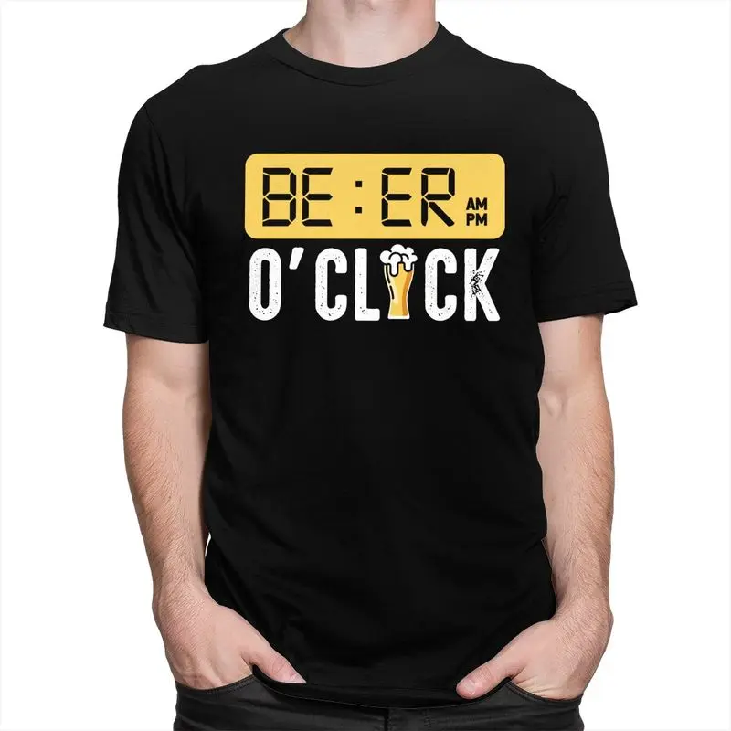 Custom Beer Oclock T Shirt for Men Tshirt Casual Tees Short Sleeve T-shirt Clothing