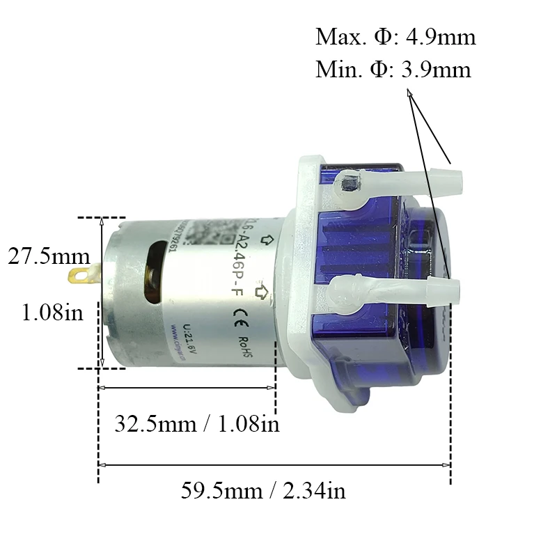 

DC 12V 18V 24V Small Mini Peristaltic Pump Dosing Pump Micro Self-priming Suction Water Pump Reversible Direction Lab Analytic