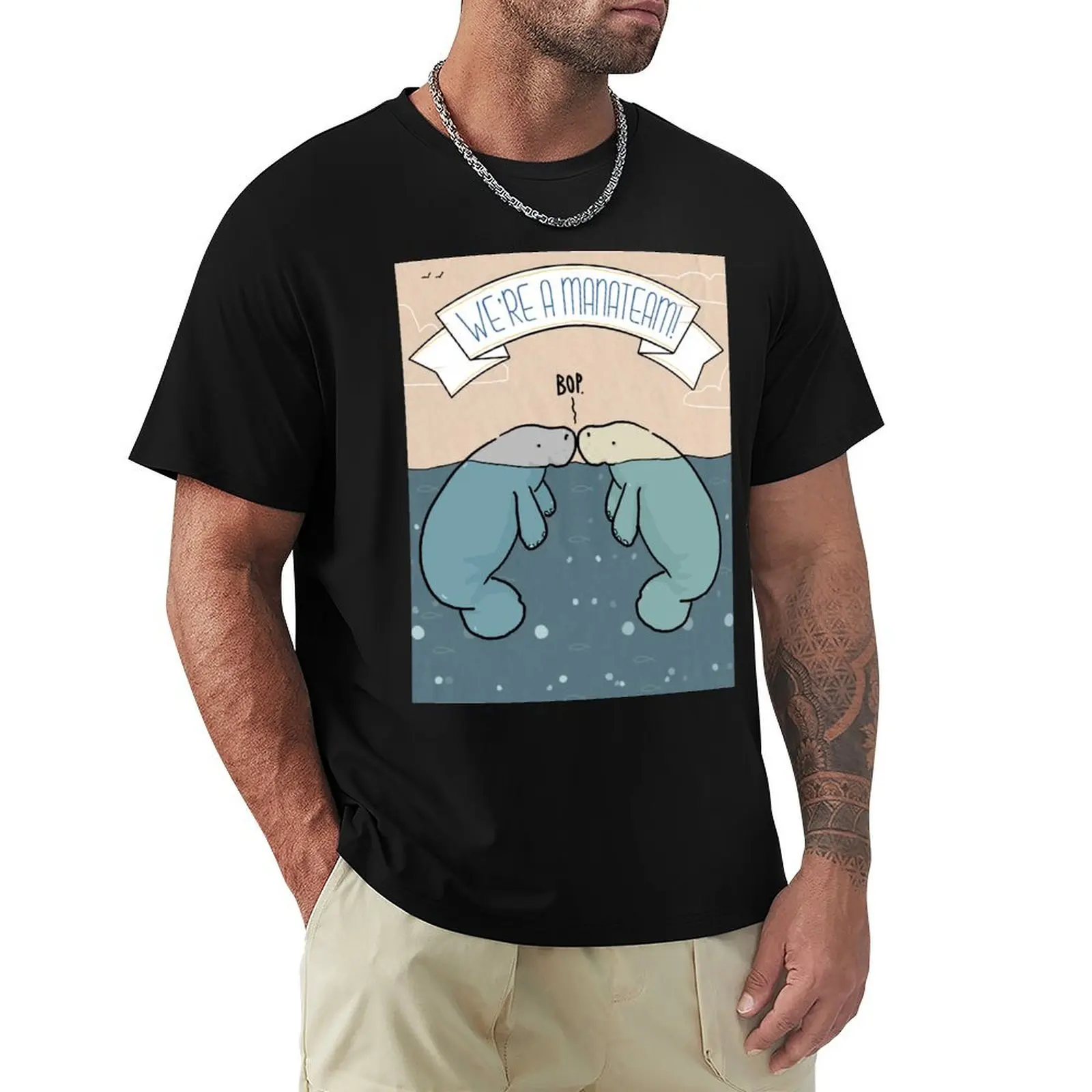 

We're a manateam! manatee love and friendship illustration T-Shirt croswit shirt man customs design your own luxury clothes men