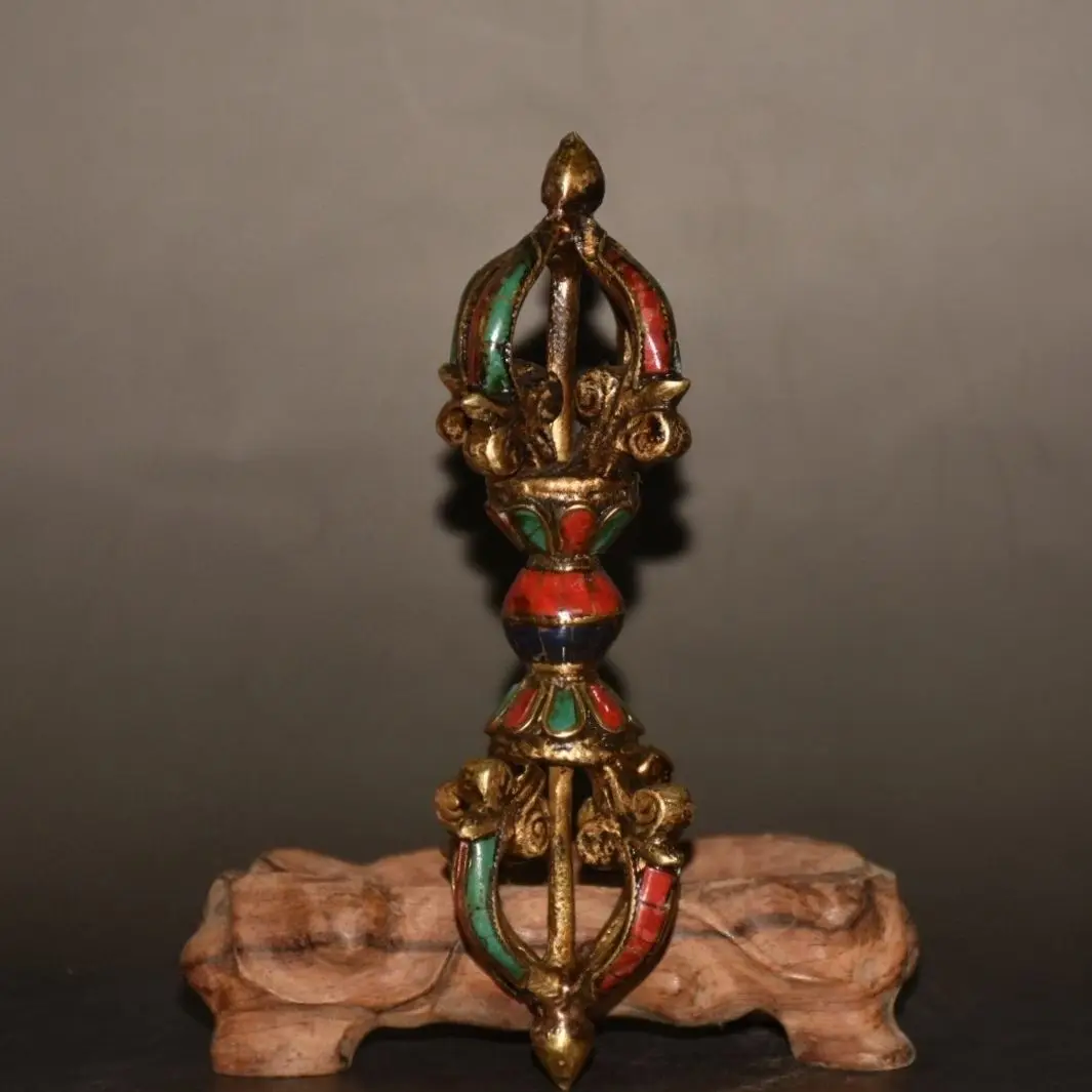 Collection inlaid turquoise red pine gemstone diamond magic tool 15 cm wide 3.5 cm high 3.5 cm weight 240 grams