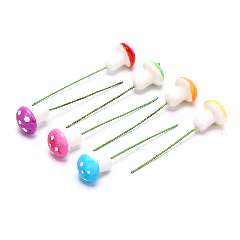 100 pièces modèles de champignons artificiels colorés figurines d'action de plantes miniatures pour la décoration de jardin de la maison