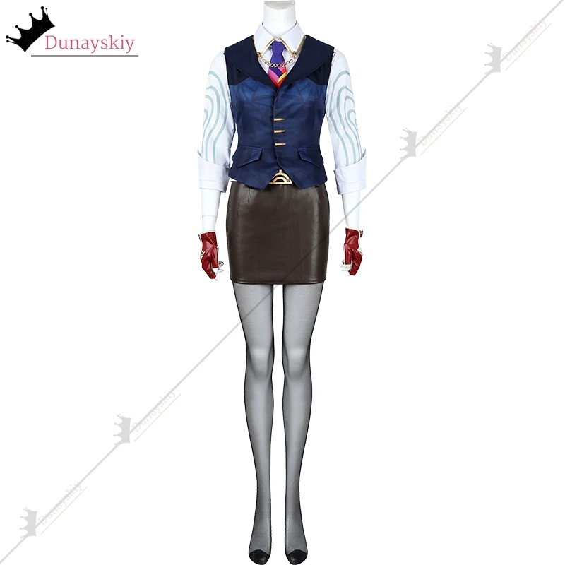 أنيمي لعبة Valorant غرفة تأثيري حلي المرأة تنورة قصيرة سترة قميص مجموعة غرفة لعب الأدوار فساتين نسائية دعوى XS-3XL