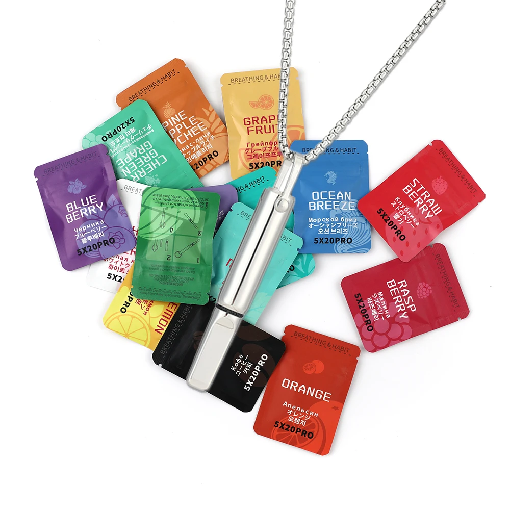 Anxiety Breathing Necklace Mindfulness Breathe Easy Stainless Steel Meditation Natural Calm & Stress Relief Quit Smoking Aid
