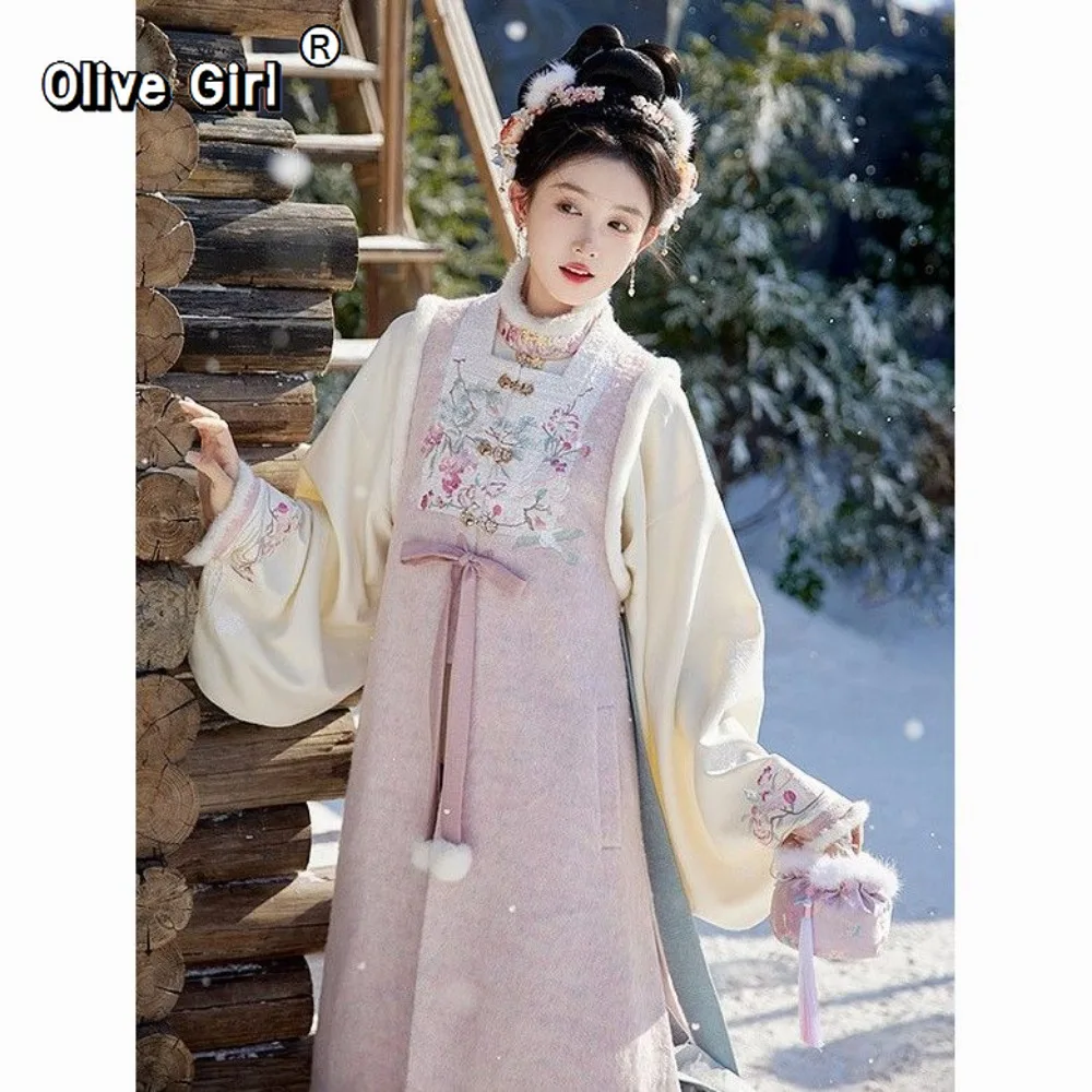 

Династия Мин, осенне-зимнее китайское платье ханьфу, женская одежда, юбка с конским лицом, комплект, оригинальный ханьфу, косплей, вечерние принцессы