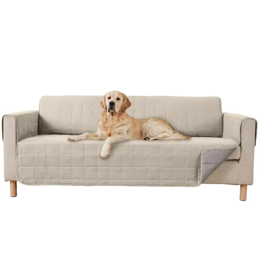 

GRIP Patented Waterproof SlipResistant 70 Sofa Protector Cover, for Leather or Fabric Couch Cushion, Large Microsuede Furniture