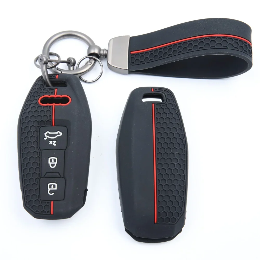 

Premium Soft Silicone Car Key Case Cover for Audi A3 A5L Q6 A6L Q5 2025 Style 3 Buttons Shell Cover with Holder Accessories