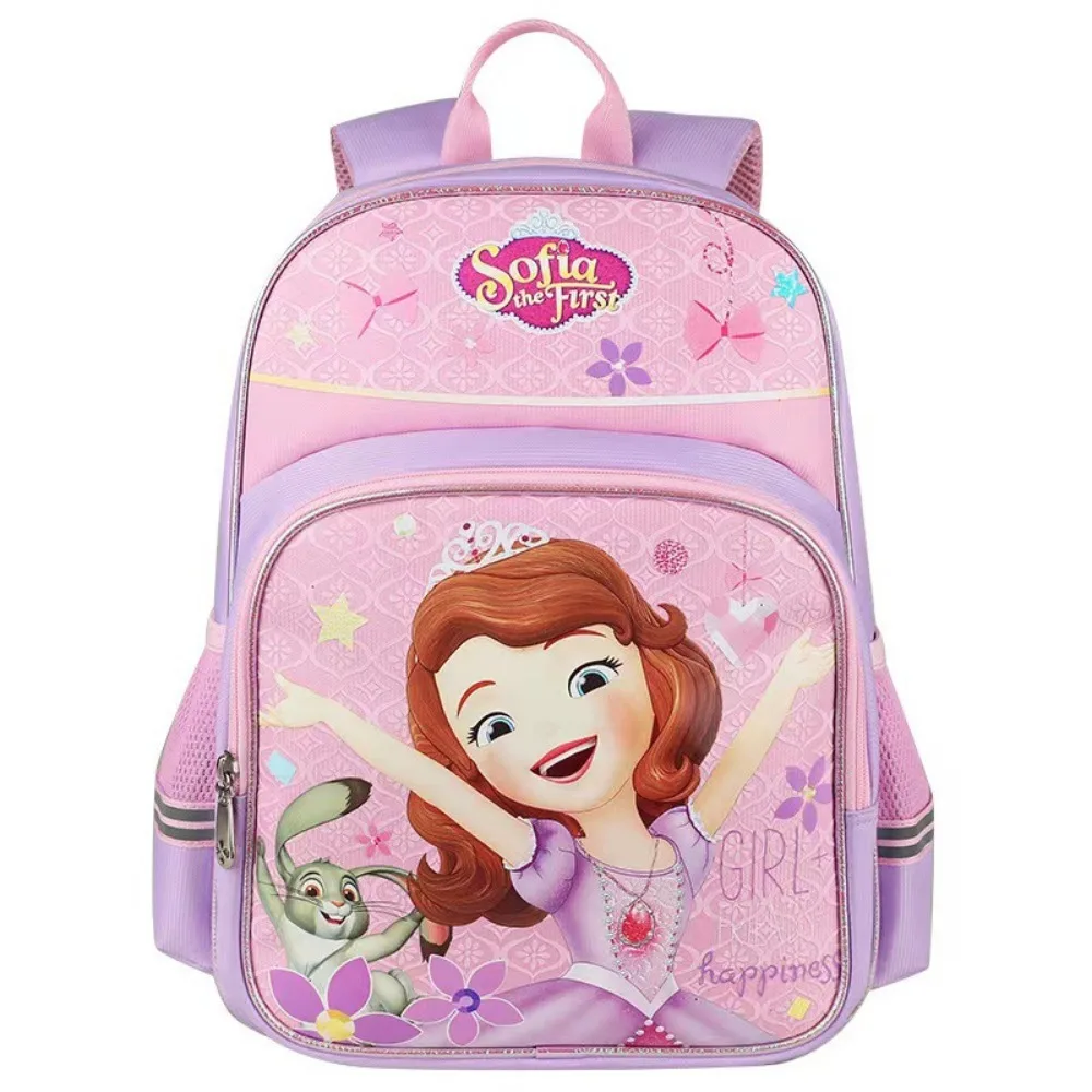 Disney-mochila de Princesa Sofía para niños, escuela primaria, niña, personalizada, hebilla de escalera, púrpura, grado 1-3