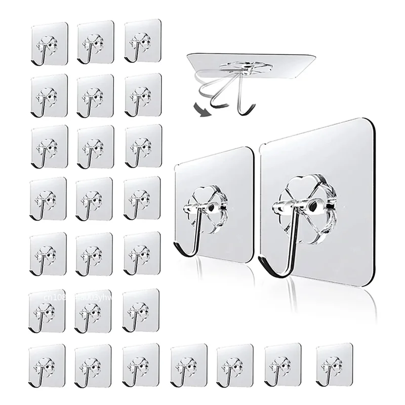 Ganchos de pared para puerta autoadhesivos fuertes y transparentes, ganchos de succión, estante de carga pesada, ventosa para taza para cocina y baño, 1-20 piezas