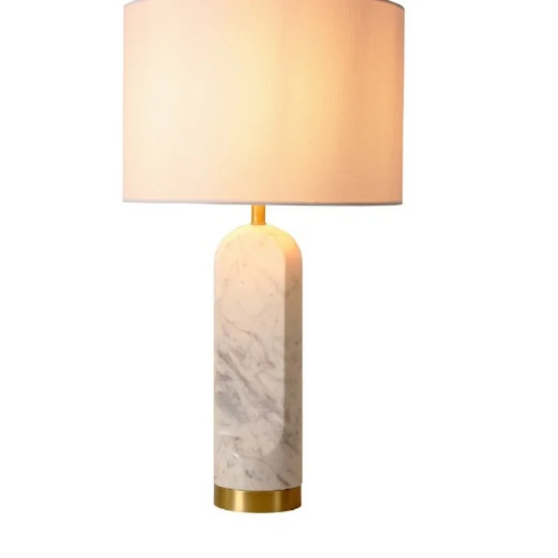 

Modern minimalist light luxury living room bedroom bedside lamp marble marble fabric desk lamp