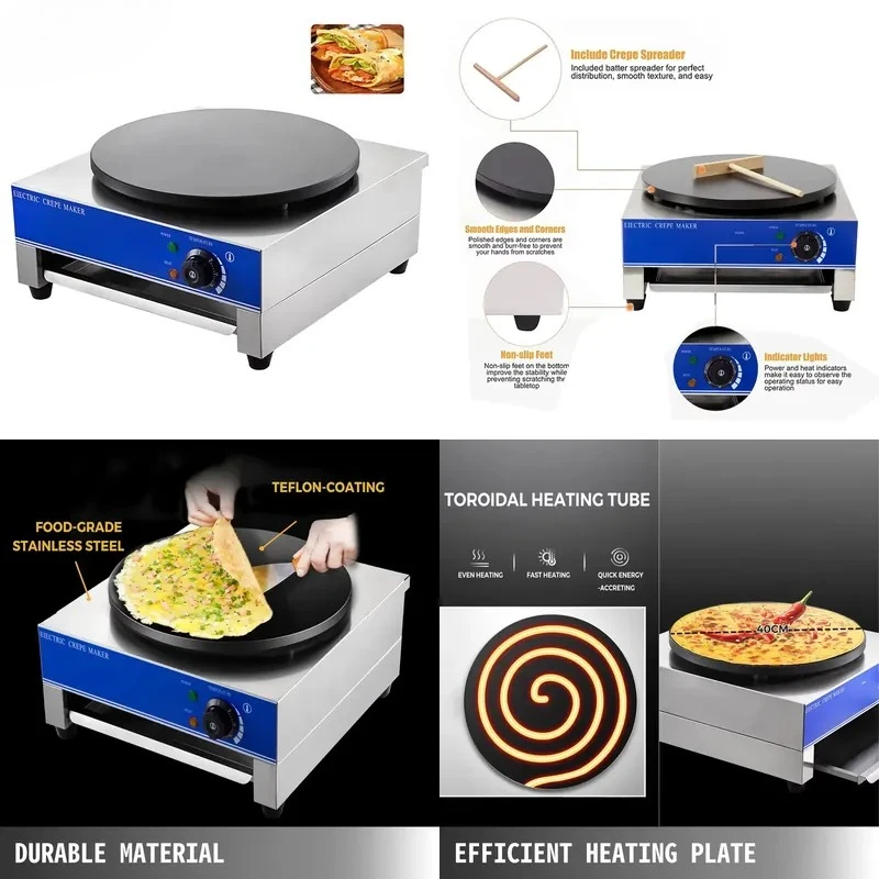 Bread Thin Mini 40cm 16 Automatic Instant Electric Pancake Maker Crepe Machine