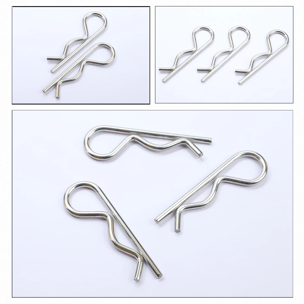 2-20pcs Cotter Pins M1.2 M1.6 M1.8 M2 M2.5 M3 M3.5 M4 Metal Pins Stainless Steel R Clips Spring Retaining Clips for Automotive