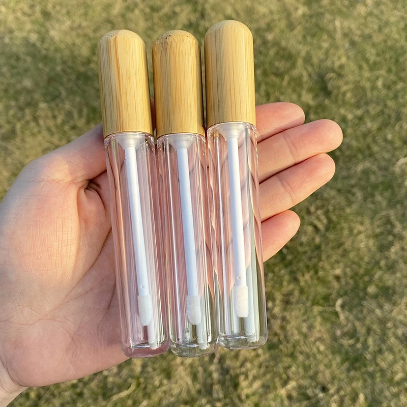 Empty Bamboo Lipgloss Tube Travel Cosmetic Container Samples Wholesale Custom Glass Mascara Custom Glass Eyelash Serum Bottle