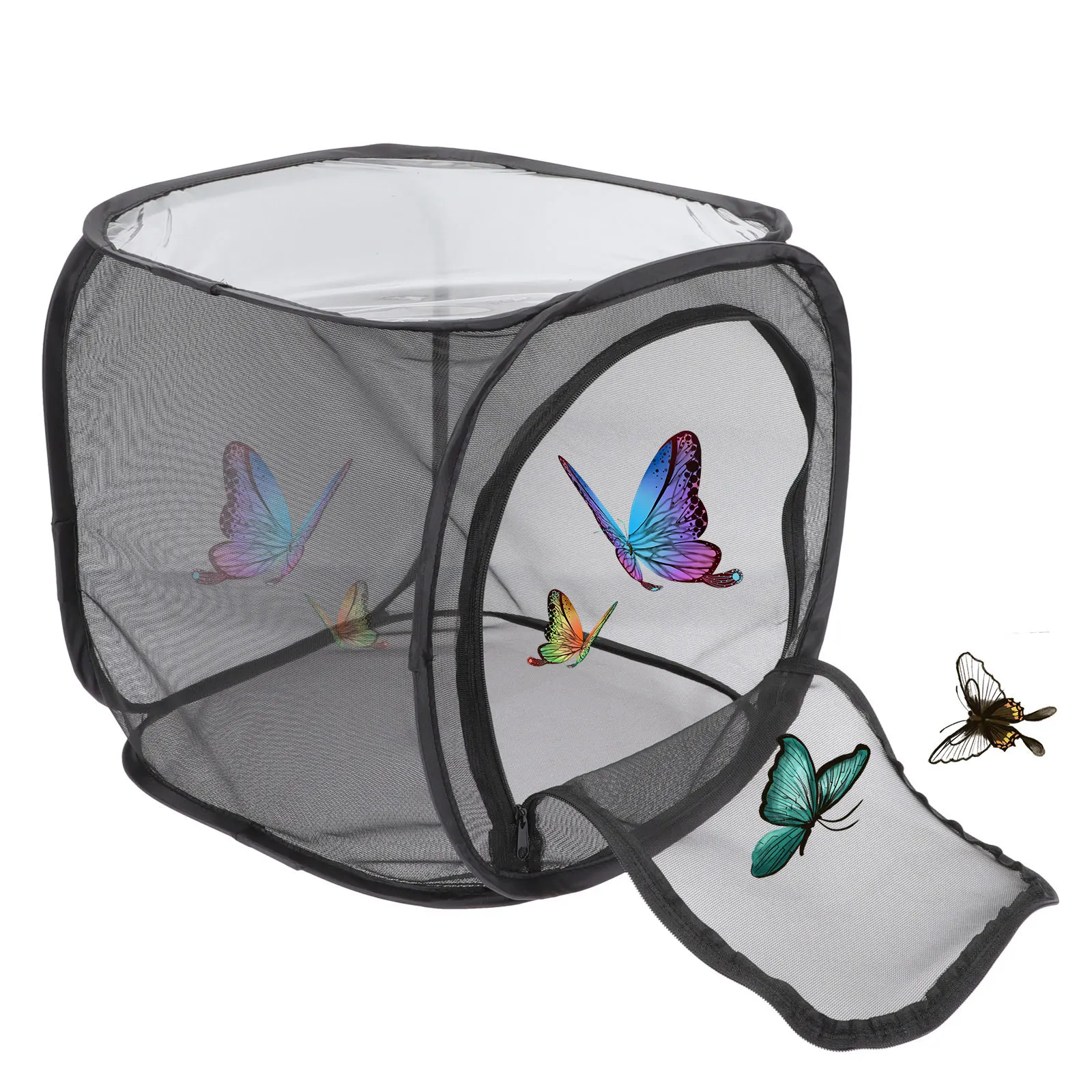 Breathable Insect Cage Large Zipper Opening Portable Observation Cage for Butterfly Breeding Compact Outdoor Use