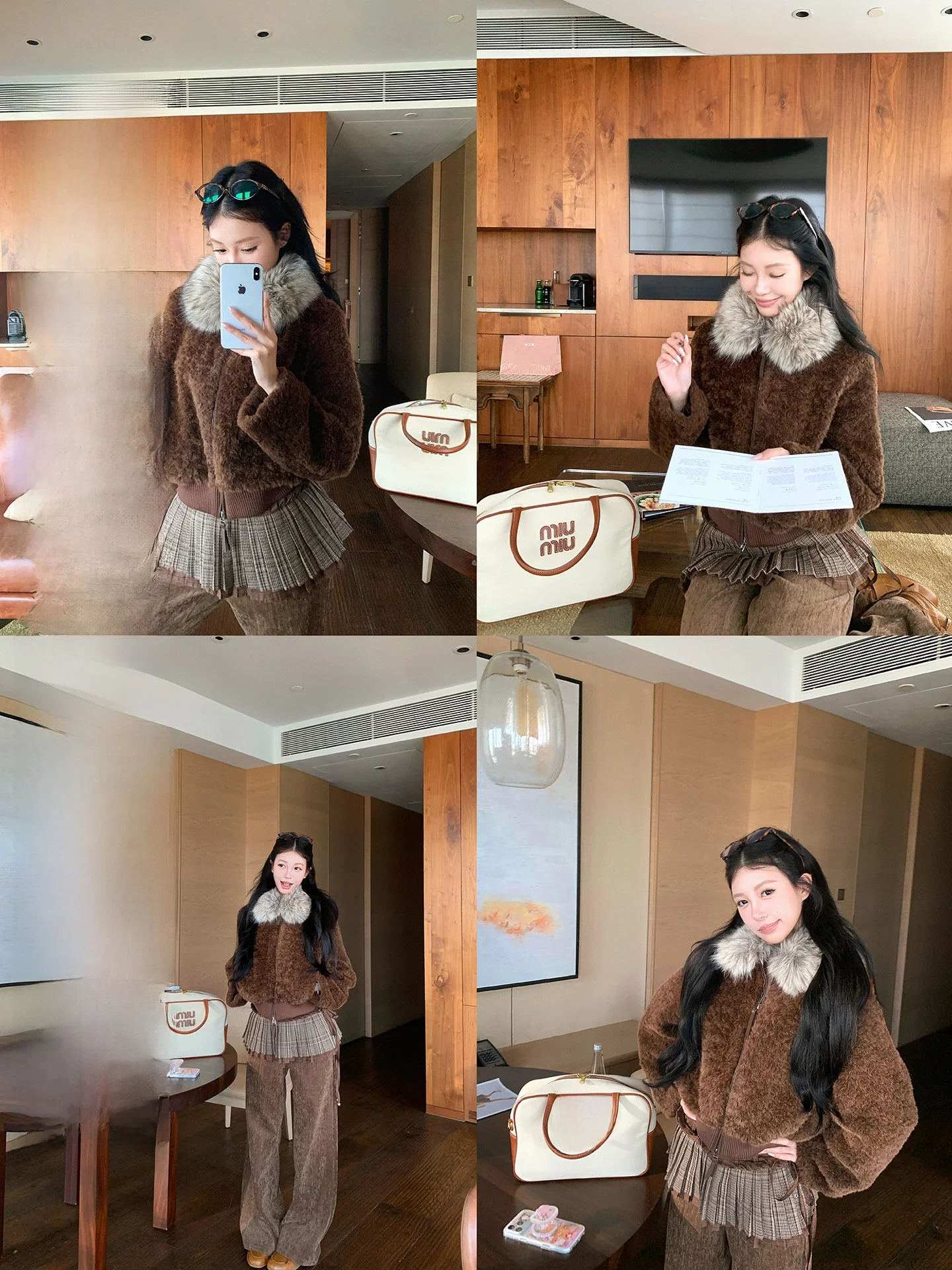 

Pinksoya Fluffy ort Coat Women's Winter Vintage Loose Fit Big Fur Collar Warm Sweet Sle Polyester Fiber Long Sve Zipper