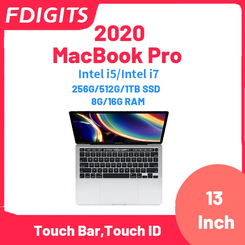 2020 MacBook Pro Intel i5 i7 13Inch Touch Bar,Touch ID 256G/512G/1TB 8G/16G notebooks Laptop.