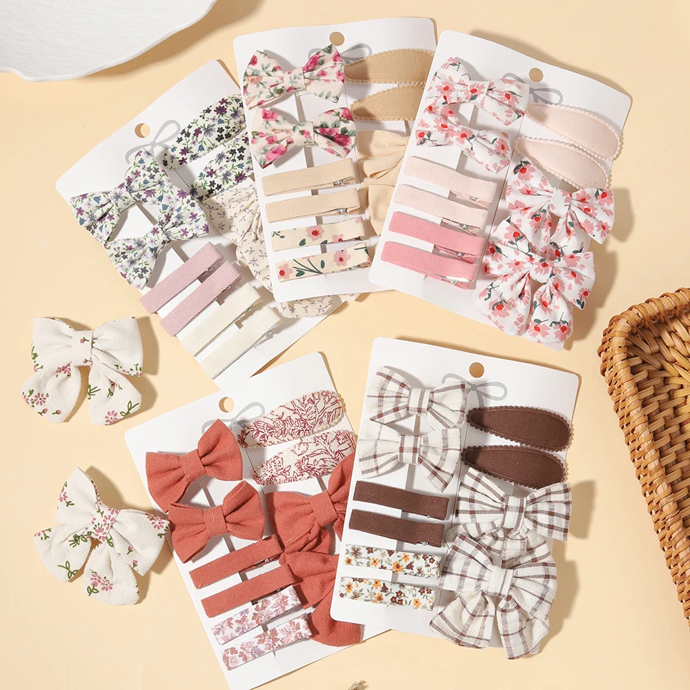 1 Set Sweet Fabric Bow BB Hair Clip Children Girls Fashionable Party Outfits in Autumn and Winter Seasons Kids Hair Accessories
