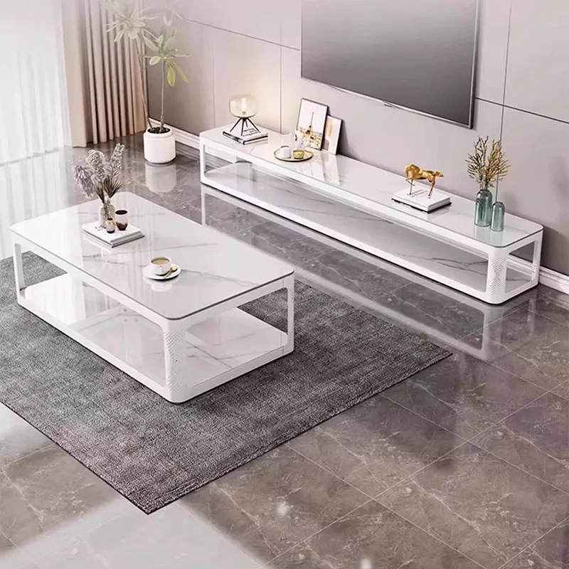 Glass Living Room Coffee Table Accessories Decoration Modern Aesthetic Side Table Clear Space Saving Meubles Salon Furniture