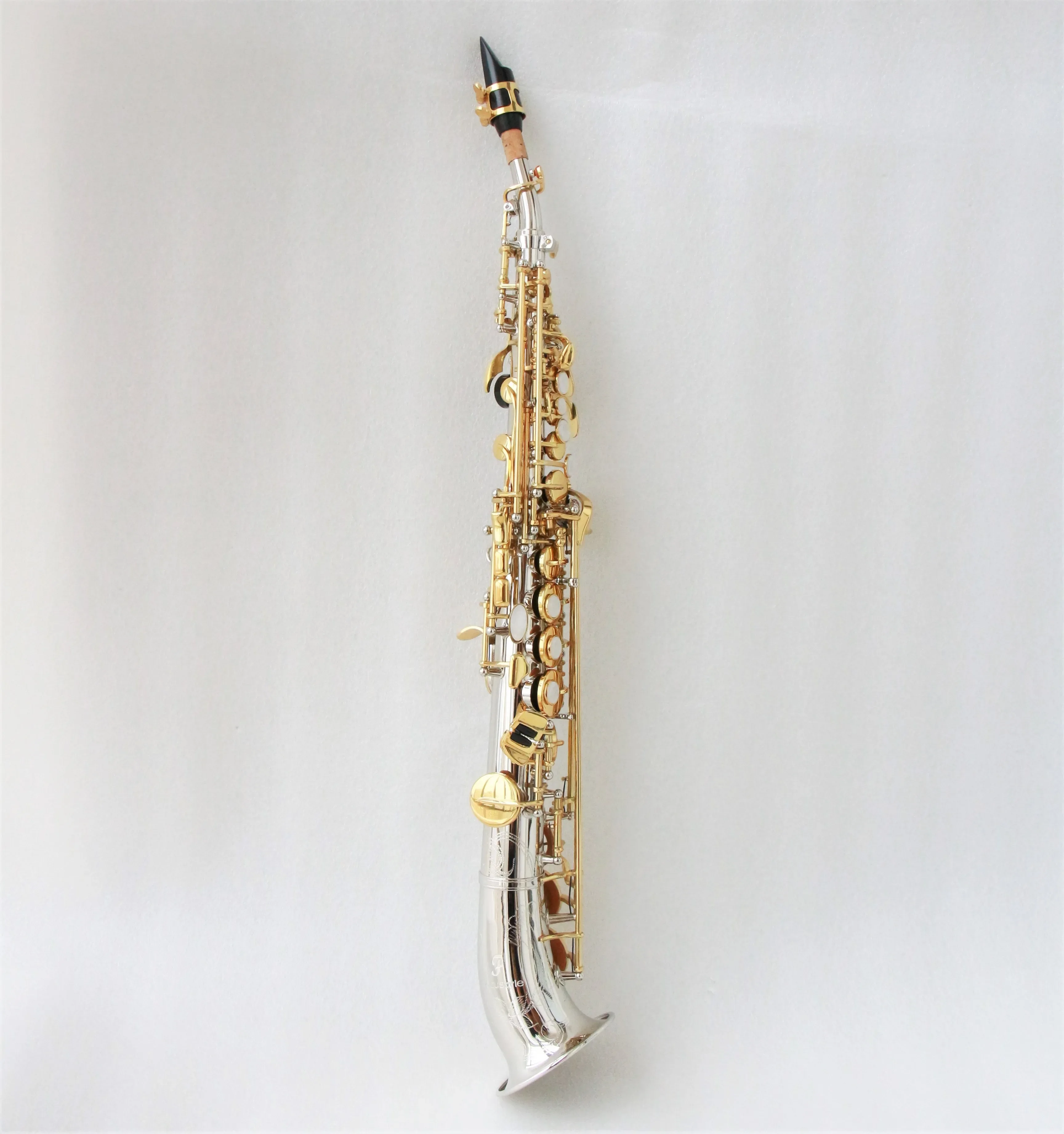 

OEM Nickel Plated Bb Tone Soprano Saxophone Special Shape Gold Lacquered Keys Professional Soprano Saxophone WIth Case