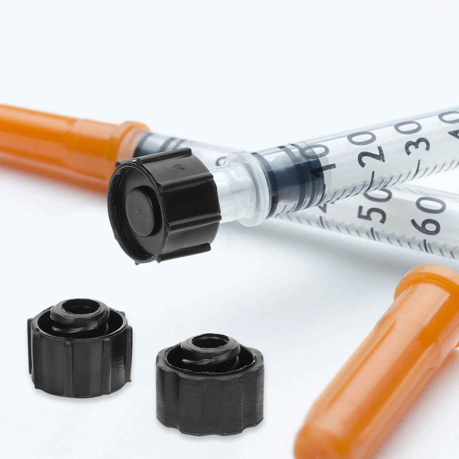 50Pcs Caps Needle Tip Caps Dispensing Tip Cap for Bottles Laboratory Accessories Dispensing Needle Cap