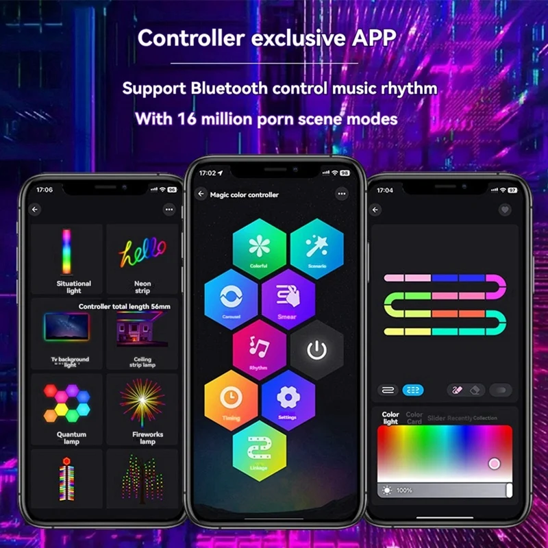 LED Controller 44 Keys Bluetooth Voice-Activated Intelligent Dimming Color Temperature Strip Light Controller