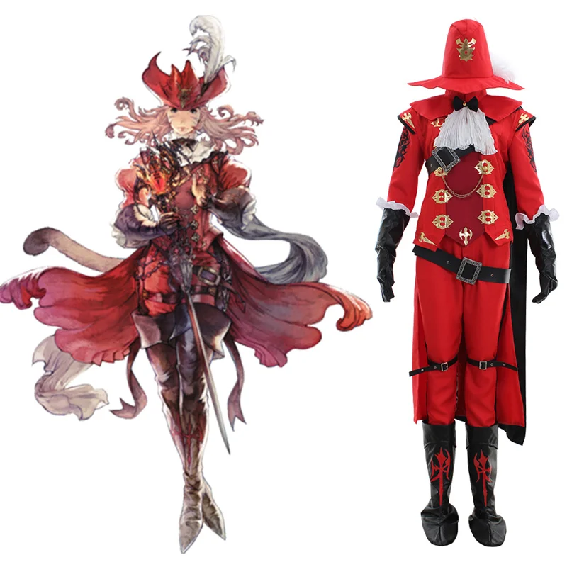 

Final Fantasy XIV Red Mage Christmas Party Halloween Men Women Role Play Stage Show Carnival Clothings Cosplay Costume