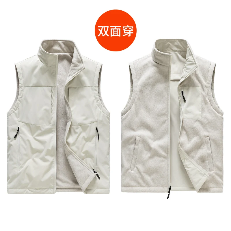 

Men's Sleeveless Waistcoat Multiple Pockets Plus Size Male Fishing Vest Outwear Double-sided New in Men Vest Outdoor Tactical