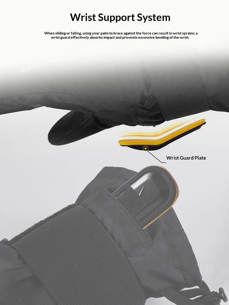 Ski Gloves for Snowboarding Warm with Built-in Wrist Support Touchscreen-friendly Waterproof and Finger-connected Gloves