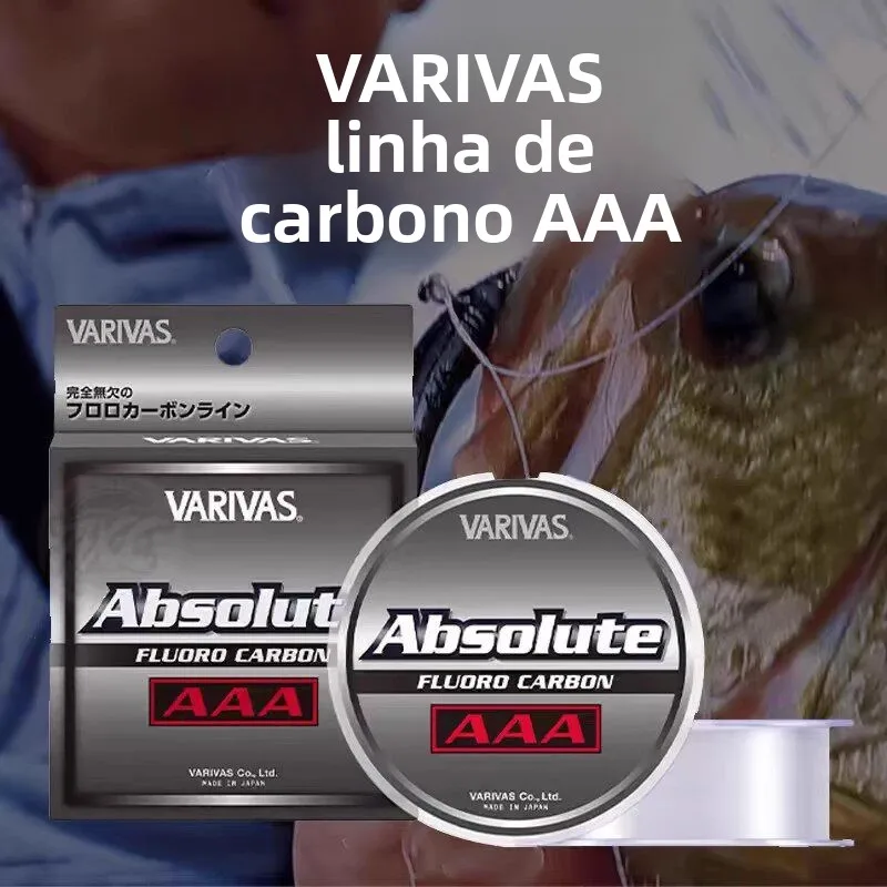 Linha de Pesca Varivas Absolute Soft Fluorocarbon, Suave para Pesca em Oceano, Rio, Lago e Riacho, Linha Durável para Pesca d...
