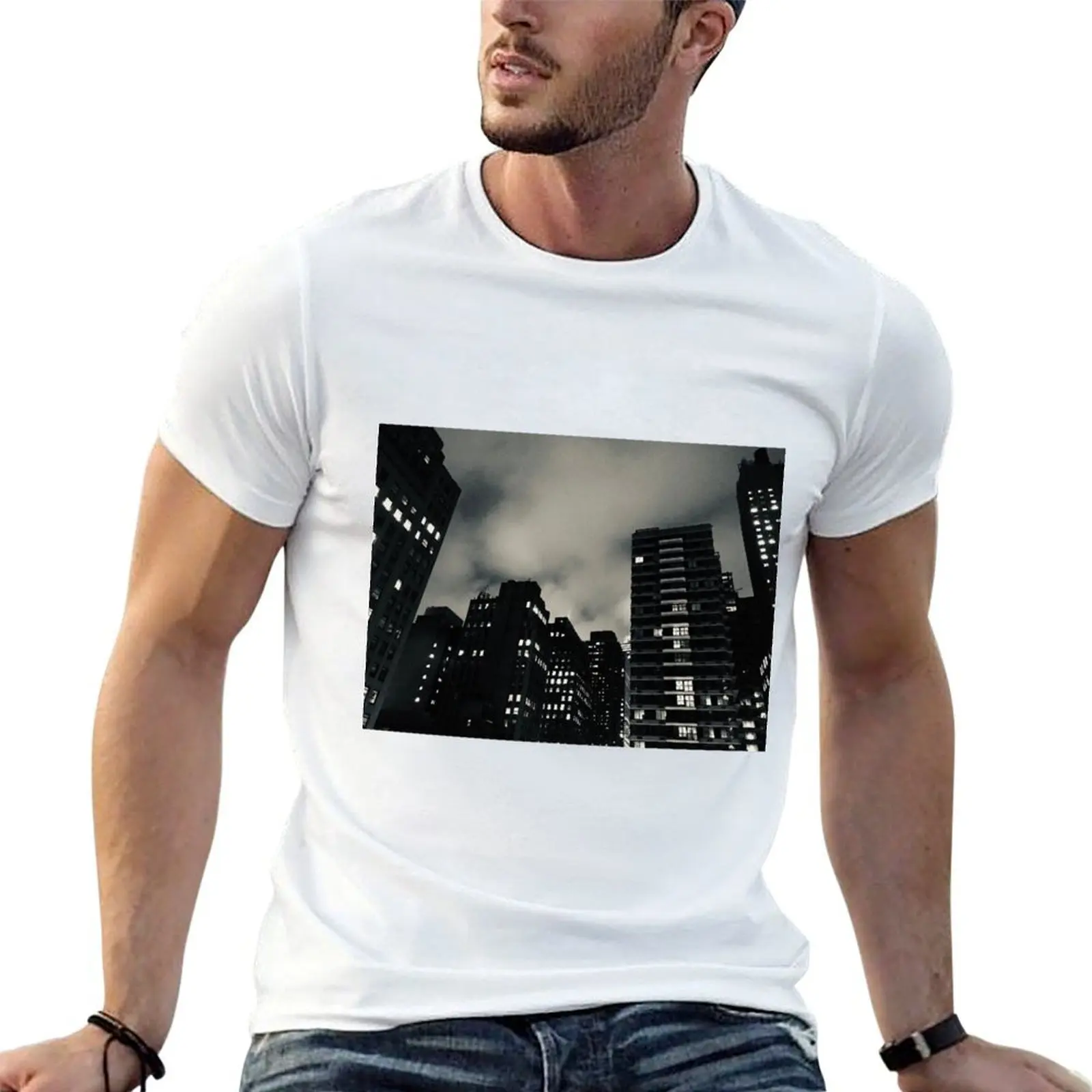

Manhattan Night T-Shirt mens graphic t shirts man t shirts cotton cotton tshirt 100% T-shirt