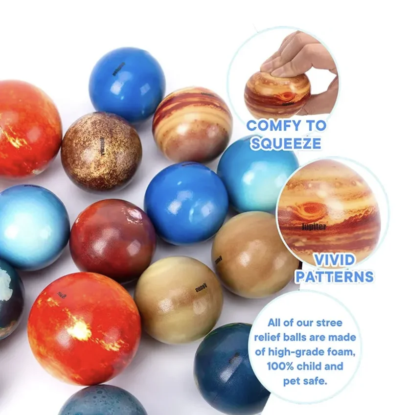 النظام الشمسي كوكب القمر ضغط الشمس بولي Ball الكرة الأطفال الفضاء تخفيض التوتر العلوم الفضاء الأطفال التعليم المبكر لعبة هدية #4
