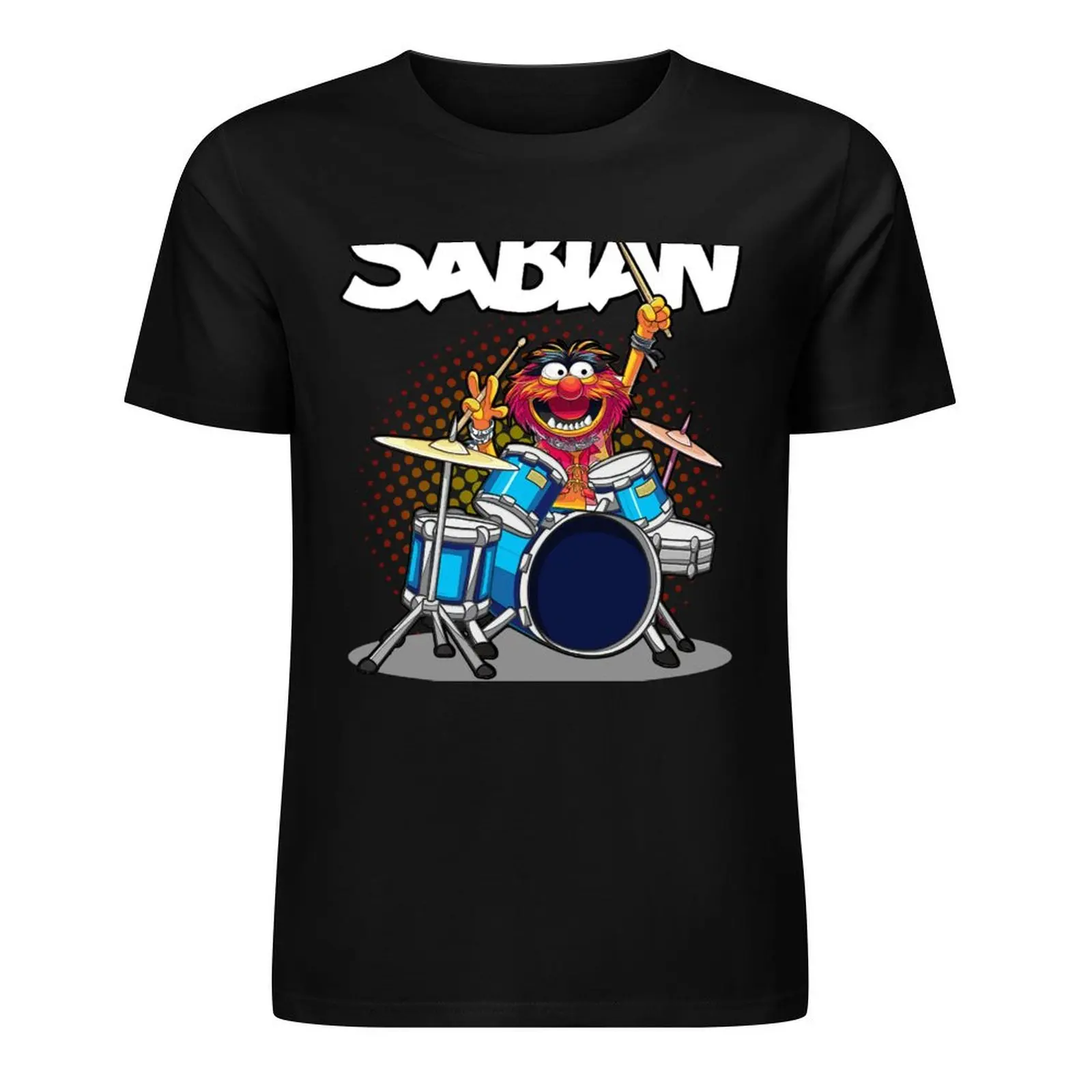 

ANIMAL DRUMMER SABIAN CYMBALS T-Shirt tops vintage clothes anime clothes mens white t shirts