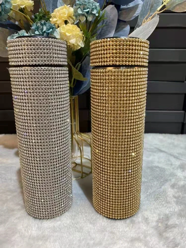 500ml Stainless Steel Thermos Bottles Vacuum Flasks Bling Diamond Drink Water Bottle Insulated Cup Travel for Girls Gift