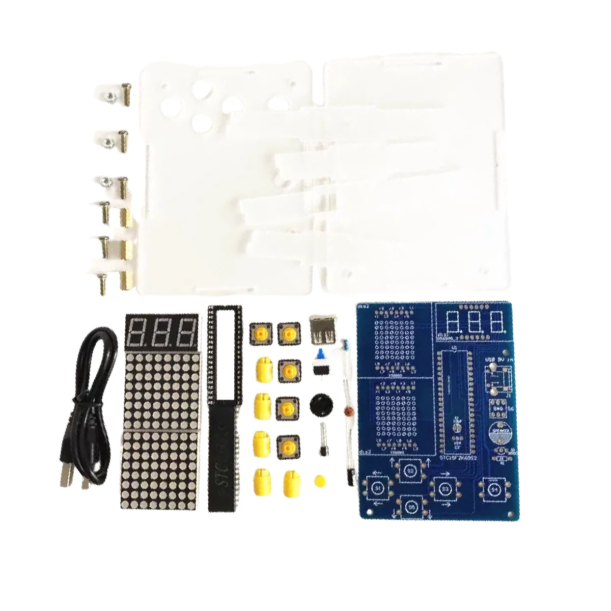 DIY Pixel Game Kit,51 MCU Soldering Training,STEM Electronic Assembly,Acrylic Case,Snake Racing Airplane Games