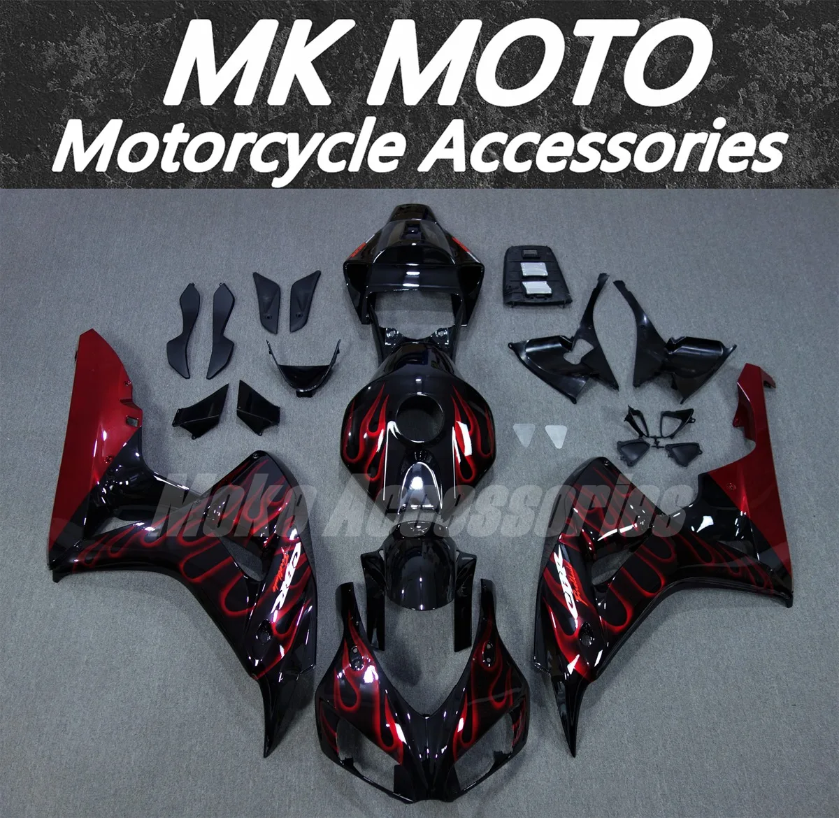 Motorcycle Fairings Kit Fit For Cbr1000rr 2006-2007 Bodywork Set 06-07 High Quality ABS Injection New Black Red Flame