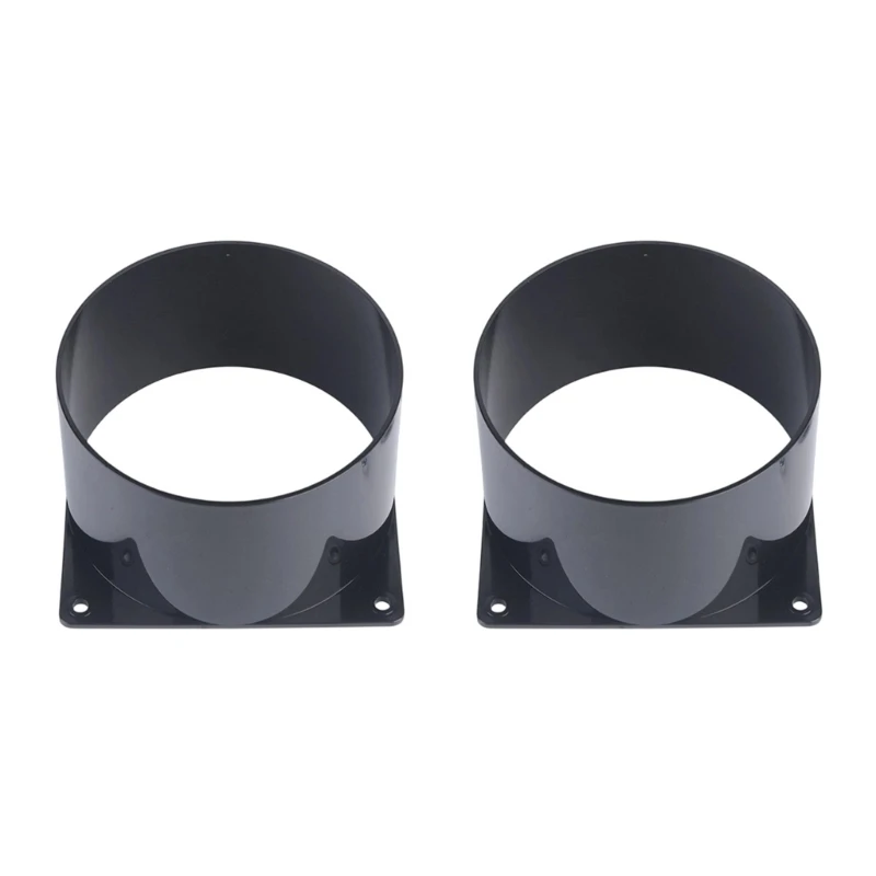 96BA Runde Lüfterkanalkupplung, Kanalabdeckung, Trichter für 120-mm-Lüfter, 2er-Pack, schwarzer Kunststoffkragen mit – Detail 1