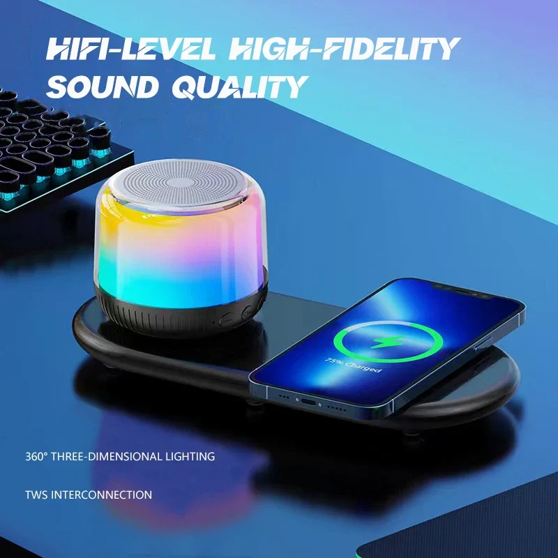 

Беспроводной разноцветный многофункциональный декоративный RGB-динамик для домашней лампы, беспроводной Bluetooth-динамик