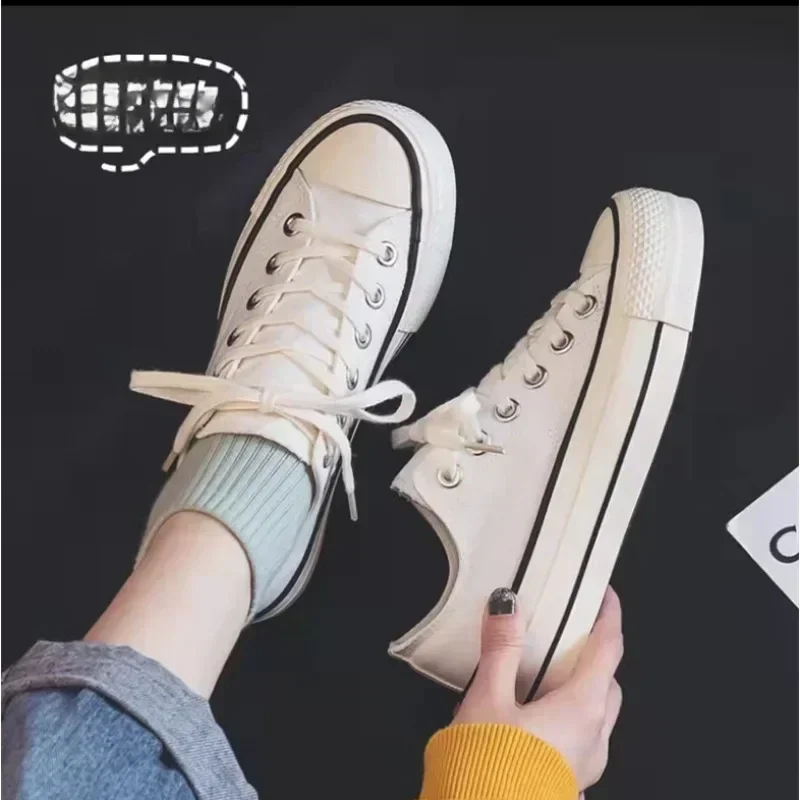 Spring Thick Sole Women's Shoes Leisure Canvas Shoes Breathable Comfortable Sports Shoes Thick Sole Height Increasing Shoes