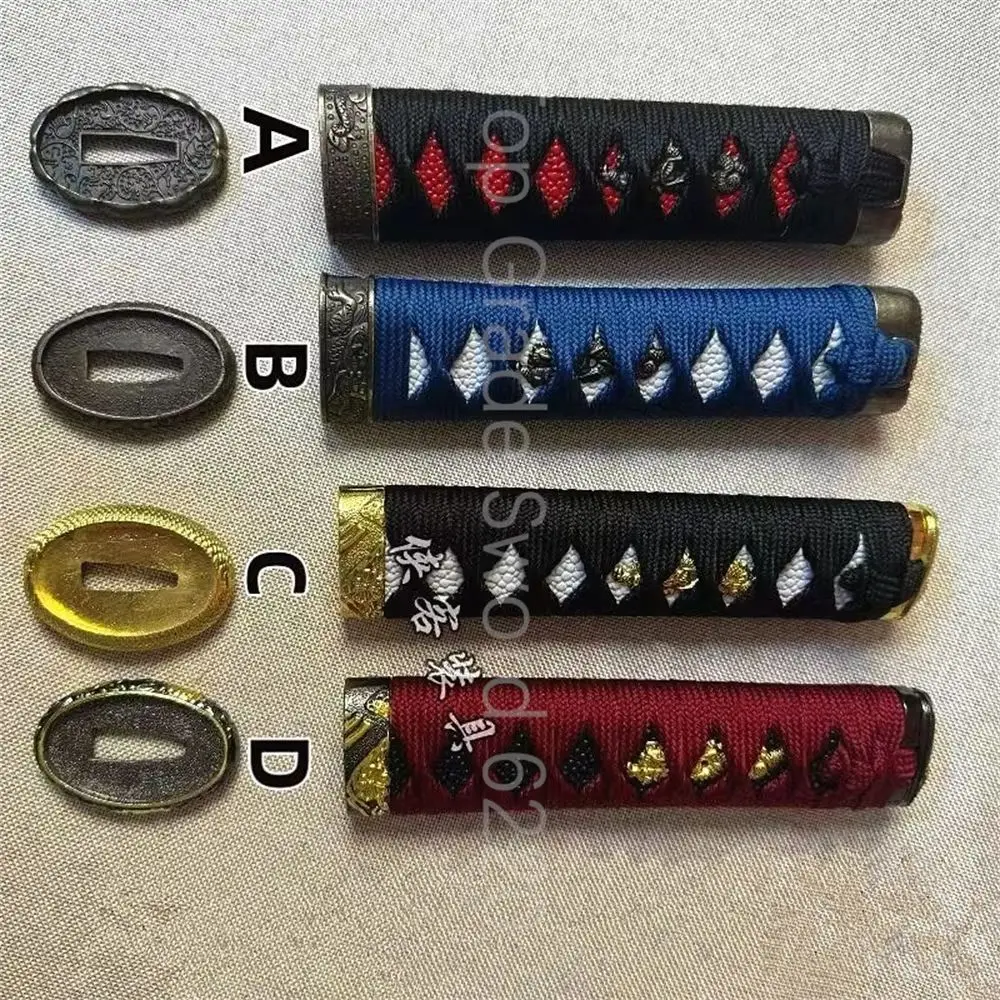 A Set Very Beautiful 15cm Handle Tsuka + Alloy Handguard Tsuba For Japanese Samurai Katana Tachi Sword Fittings