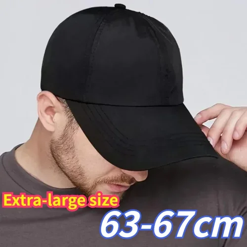 Nuevas gorras de béisbol de secado rápido de talla grande 63-67cm, sombrero transpirable para papá para hombre, gorras para correr con corona suave ajustable de talla grande, sombreros Unisex