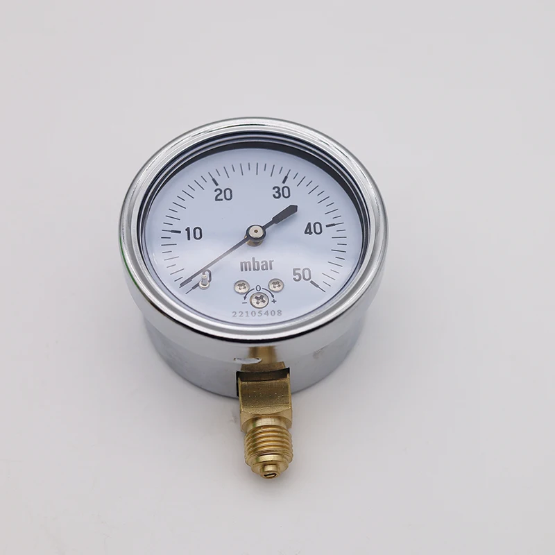 mbar gauge 50mbar 60mbar 100mbar adjustable gas pressure gauge manometer Calibratable mbar pressure meter