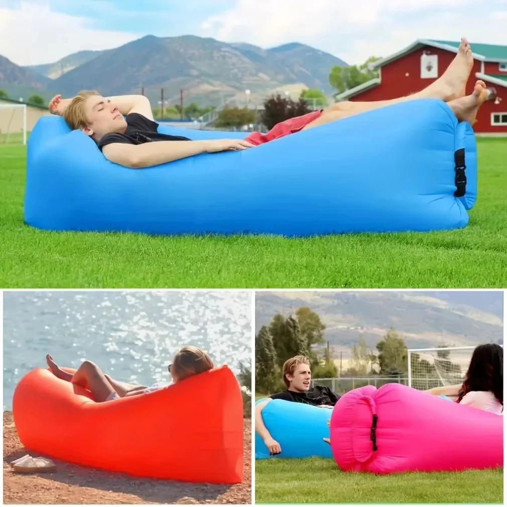 Portable outdoor inflatable lounge chair lazy folding camping inflatable sofa comfortable outdoor furniture camping air mattress