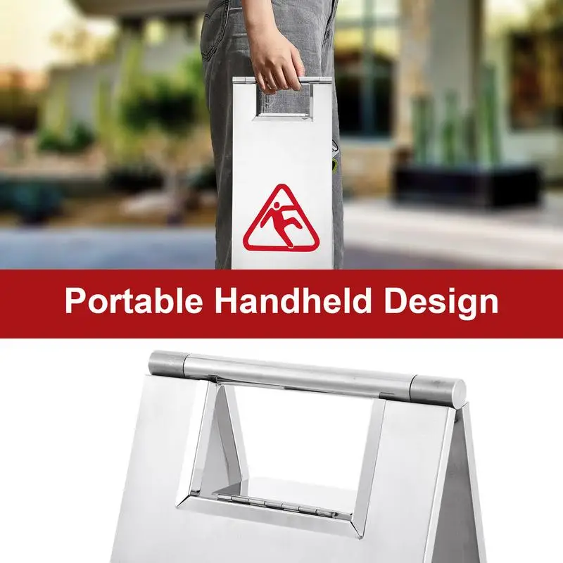 Señal de suelo húmedo, marco en A, señales de seguridad de advertencia de doble cara, 5 piezas, alerta de suelo húmedo de acero inoxidable, evita caídas para restaurante