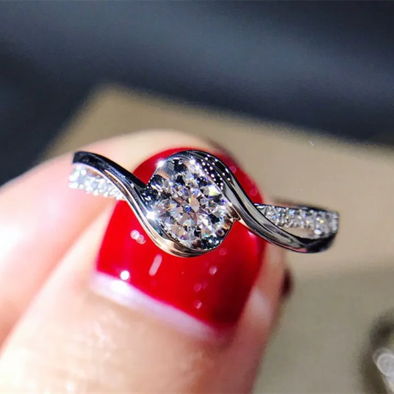 CC Wedding Jewelry Rings For Women Silver Plated White Diamant Engagement Proposal Charms Fashion Accessories Wife CC1649