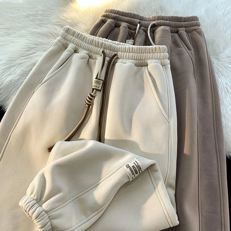 

Autumn Winter 2024 Women's Trousers Loose Foot Binding Sweatpants Casual Lady Haren Pants Plus Size Female Thick Bottom KJ8079