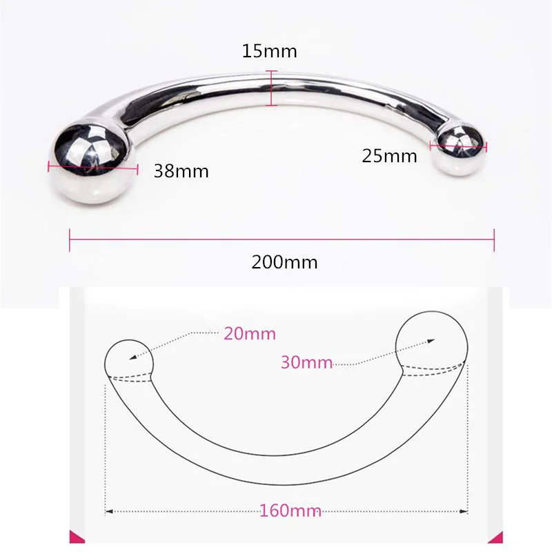 Stainless Steel G Spot Wand Double Ended Massage Stick Pure Metal Stimulator Anal Plug Dildo Penis P-Spot Sex Toy for Women Men