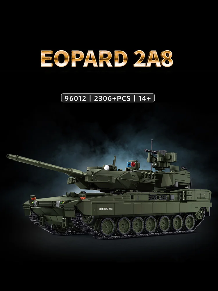 Militär MOC 1/28 2306 stücke Leopard 2A8 Armee Kampfpanzer Bausteine Ziegel Moderne Tank Set Spielzeug Für Kinder Jungen geschenke