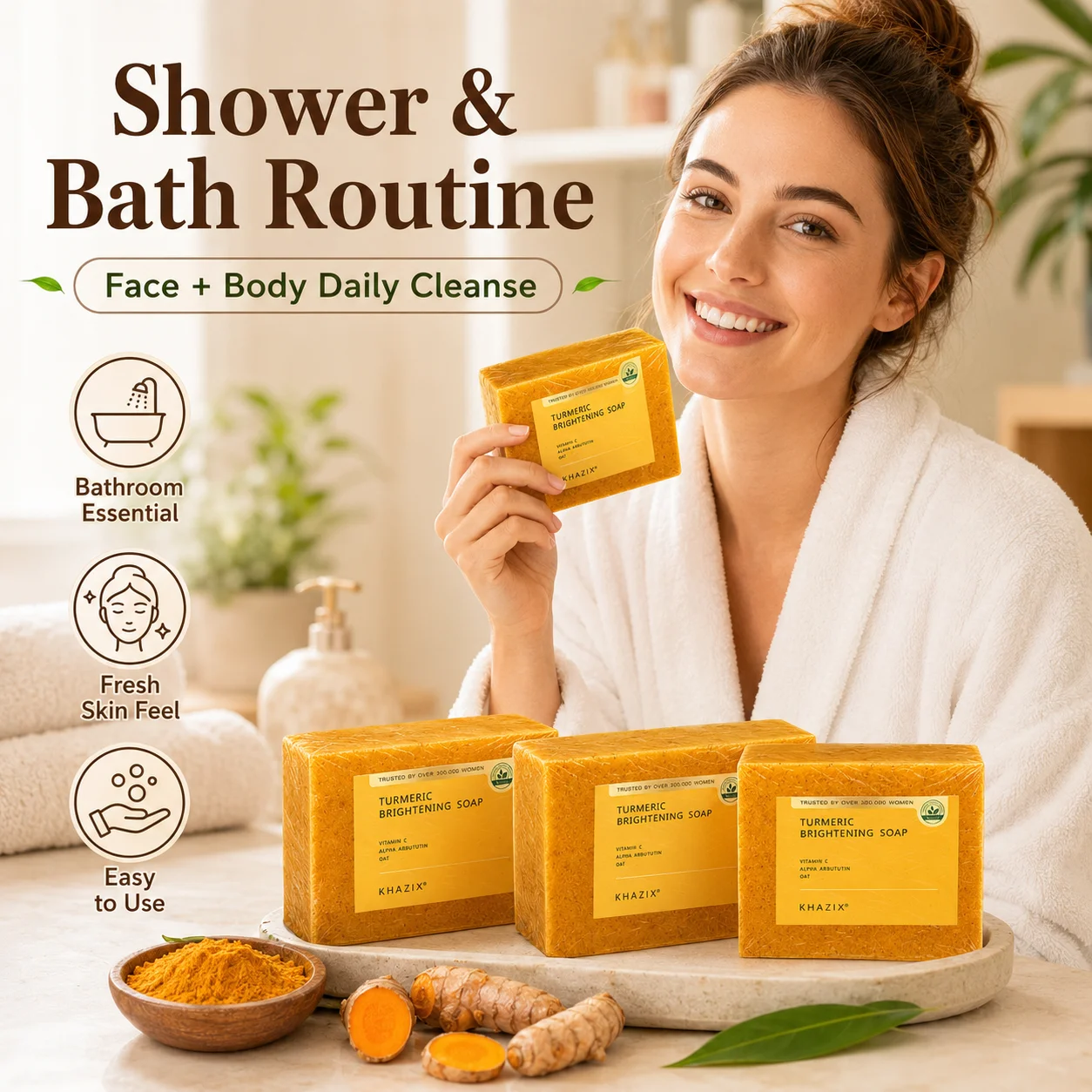 Sabun Batang Kunyit Asam Kojic - Kojic Acid Soap ulasan dan harga